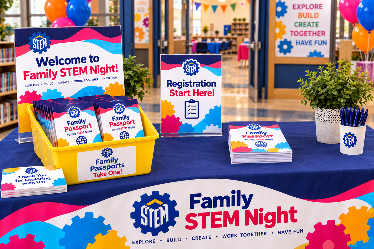 The welcome table.