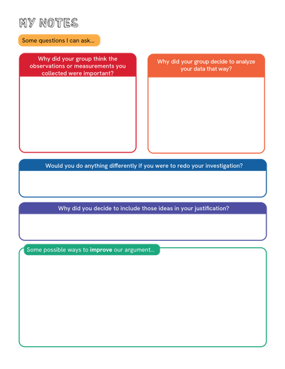 Argumentation Session Notepad for Students