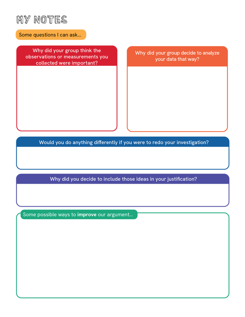 Argumentation Session Notepad for Students