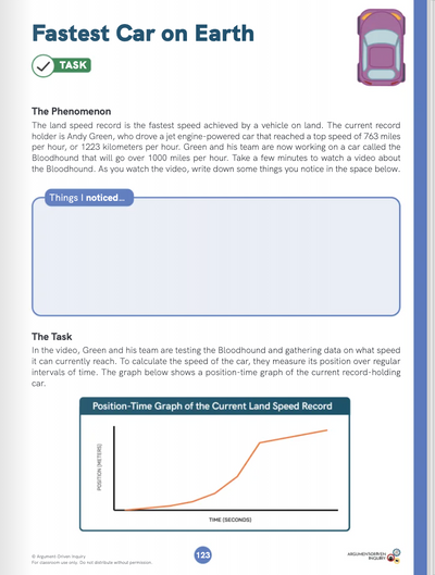 Argument-Driven Inquiry Three Dimensional Investigation for Integrated Physics and Chemistry, IPC (Texas Edition)