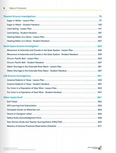 Argument-Driven Inquiry for 7th Grade (Texas Edition)