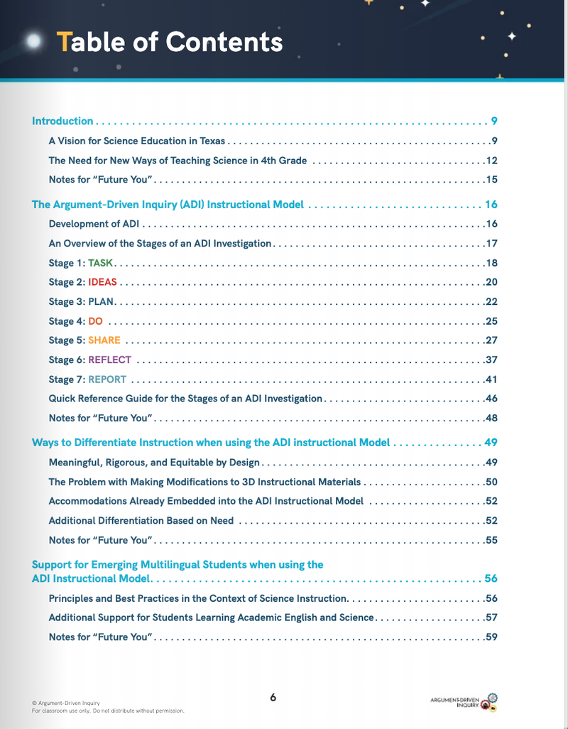 Argument-Driven Inquiry Three-Dimensional Investigations for 4th Grade (Texas Edition)