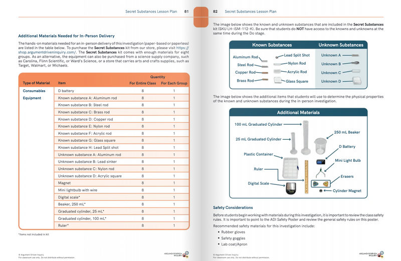 Argument-Driven Inquiry Three-Dimensional Investigations for 5th Grade (Texas Edition)