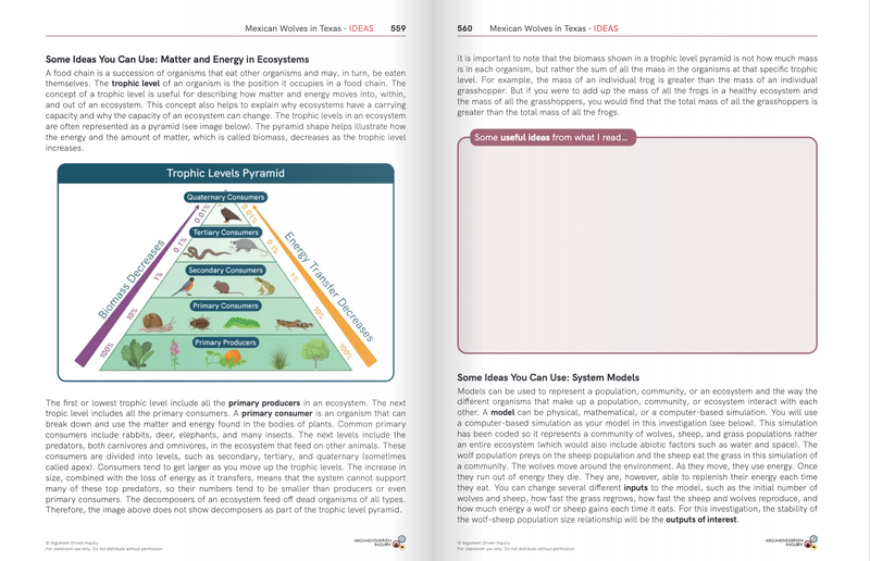 Argument-Driven Inquiry Three-Dimensional Investigations for Biology (Texas Edition)