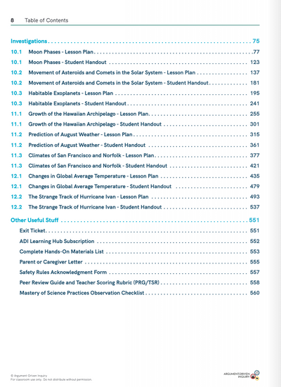 Argument-Driven Inquiry for Middle School Earth and Space Science (NGSS Edition)