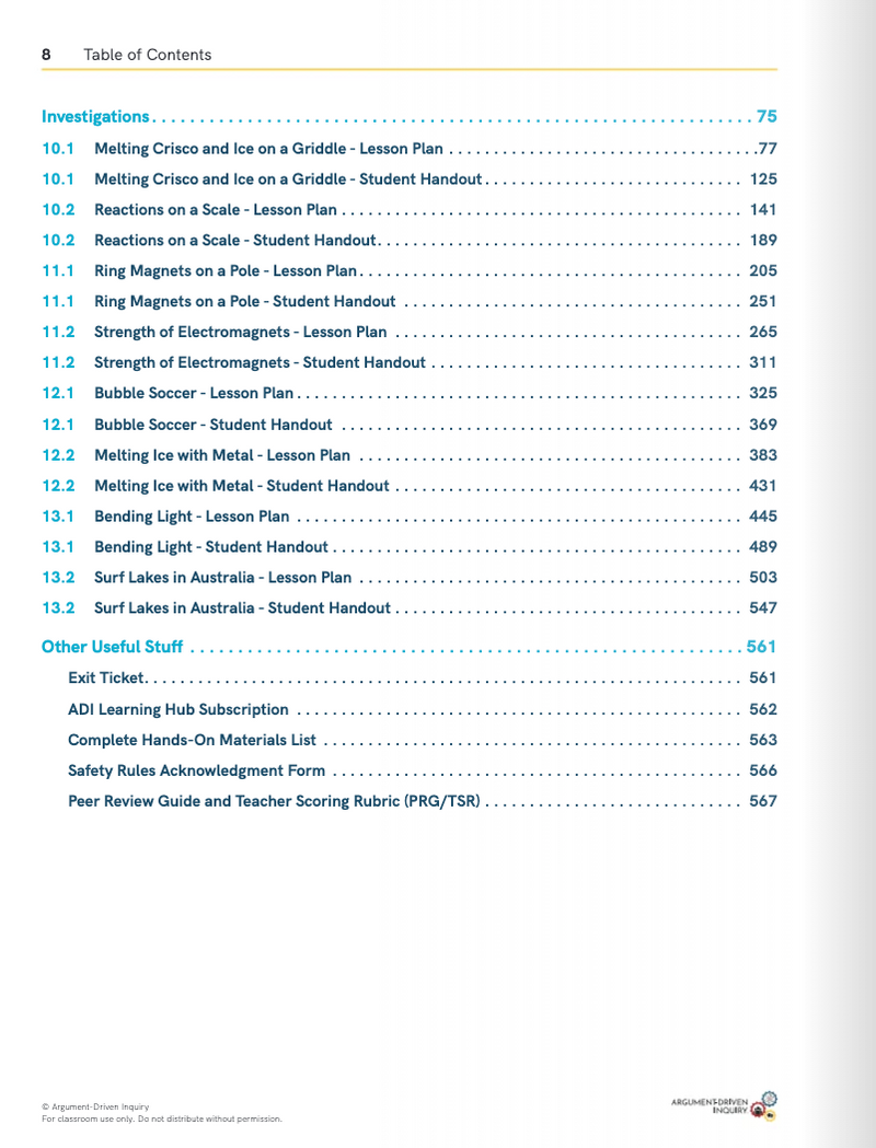 Argument-Driven Inquiry for Middle School Physical Science (NGSS Edition)