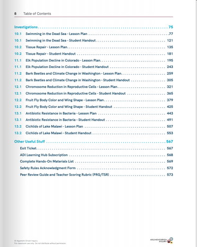 Argument-Driven Inquiry for Biology Book (NGSS Edition)