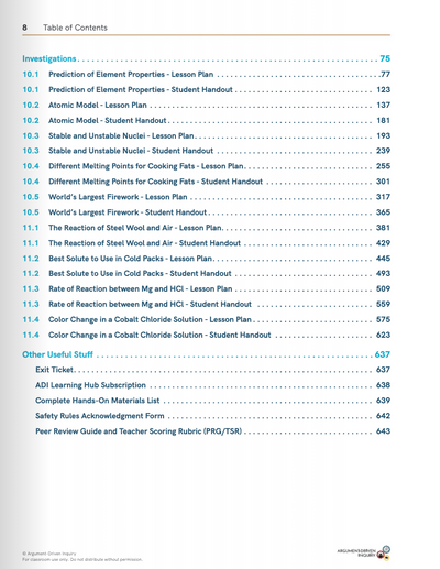 Argument-Driven Inquiry for Chemistry Book (NGSS Edition)