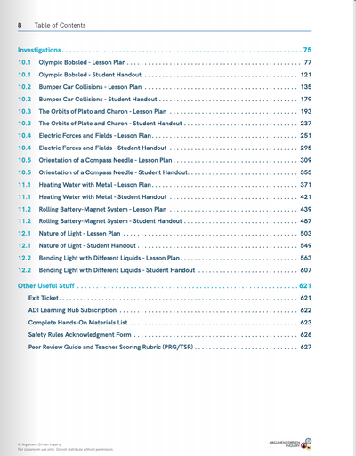 Argument-Driven Inquiry for Physics Book (NGSS Edition)