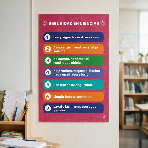 Safety in Science Poster for Primary Grades (Spanish)