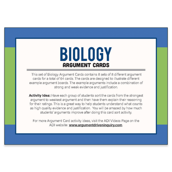 Biology Argument Cards - ADI Store