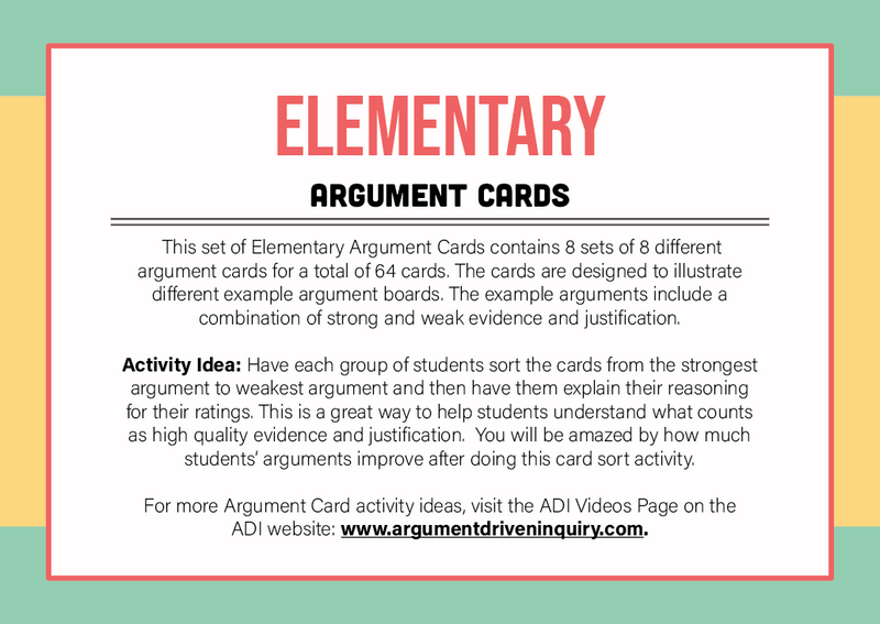 Elementary Argument Cards - ADI Store