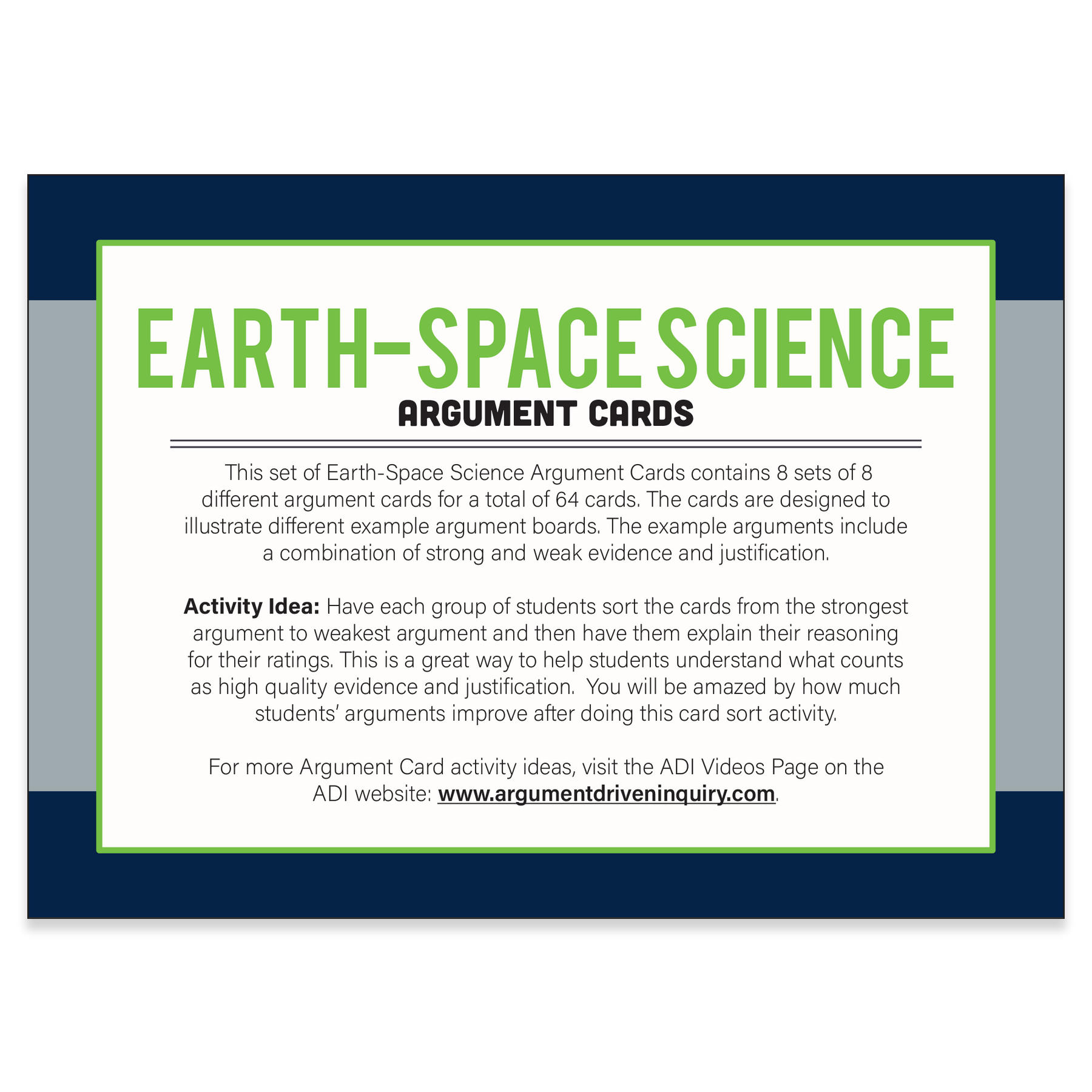Earth-Space Science Argument Cards | ADI Store